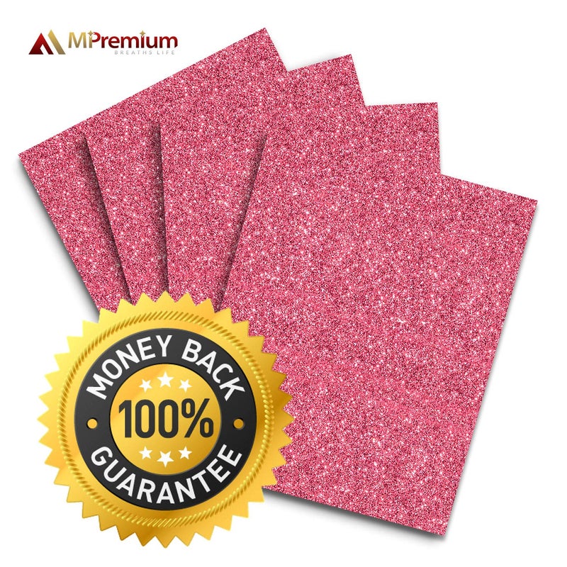 MiPremium Glitter Pink Heat Transfer Vinyl, Glitter Iron On Vinyl (Pack of 4 Sheets), for T Shirts Sports Clothing Other Garments & Fabrics, Easy to Cut Press & Apply Pink Glitter Ironon Vinyl (Pink) - Image 5